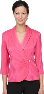 Alex Evenings 3/4 Sleeve Surplice Blouse Fuchsia Size 1X NWT